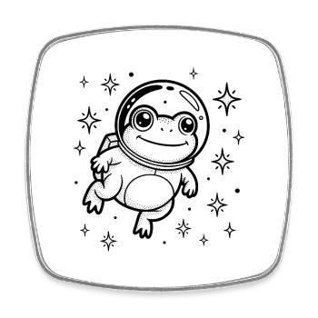 Frog in Space - Cool Astonomy Logo - Viereckiger Kühlschrankmagnet - Weiß - Vorne
