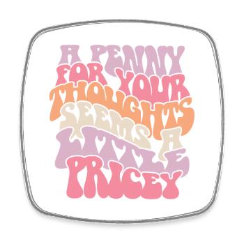 Loving Self Thoughts with Colorful Text - Square fridge magnet - white - Front