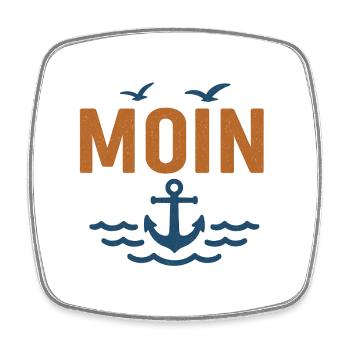 Maritime Moin Design with Anchor and Birds - Square fridge magnet - white - Front