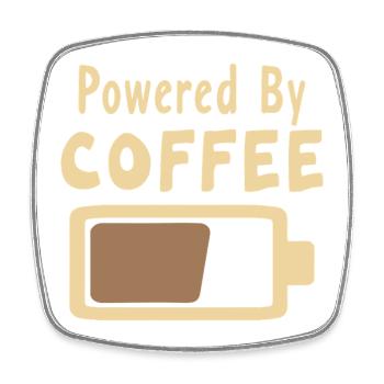 Kaffeeliebe Motiv auf Kleidung - Viereckiger Kühlschrankmagnet - Weiß - Vorne