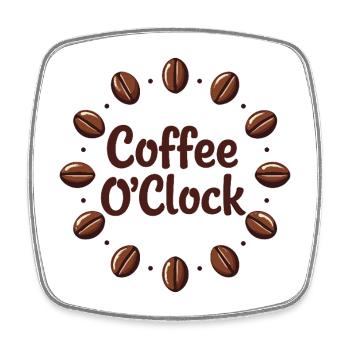 Coffee dream design with Coffee O'Clock theme - Square fridge magnet - white - Front