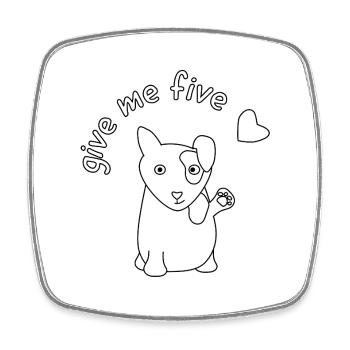 give me five - Viereckiger Kühlschrankmagnet - Weiß - Vorne
