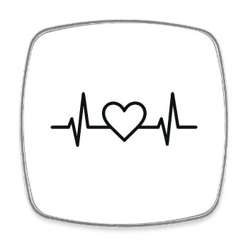 Heartbeat with Heart Lines Design - Square fridge magnet - white - Front