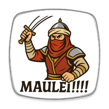 Arabischer Krieger – „Maulei!!!“ - Viereckiger Kühlschrankmagnet - Weiß - Vorne
