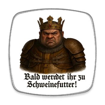 Stronghold Crusader – Das Schwein - Viereckiger Kühlschrankmagnet - Weiß - Vorne