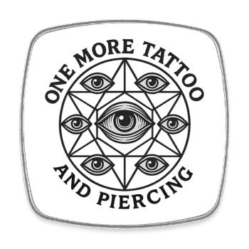 Allsehendes Kreis Tattoo - Viereckiger Kühlschrankmagnet - Weiß - Vorne