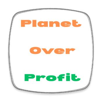 PLANET VOR PROFIT - Viereckiger Kühlschrankmagnet - Weiß - Vorne