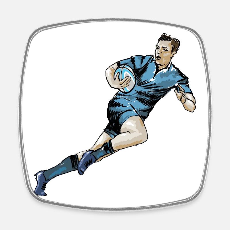 Rugby - Magnet carré - blanc