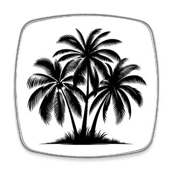 Sonne küsst Palmen Sommer am Palmenstrand - Viereckiger Kühlschrankmagnet - Weiß - Vorne