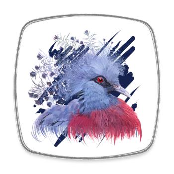 Crowned Pigeon - Square fridge magnet - white - Front