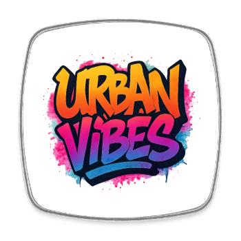 Lebendige Graffiti-Urban Vibes  - Viereckiger Kühlschrankmagnet - Weiß - Vorne
