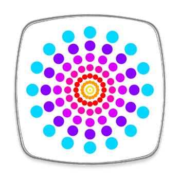 Mandala - Viereckiger Kühlschrankmagnet - Weiß - Vorne