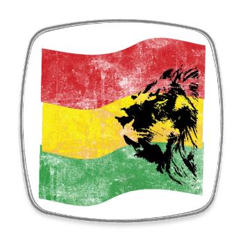 Reggae Löwe mit Flagge - Viereckiger Kühlschrankmagnet - Weiß - Vorne