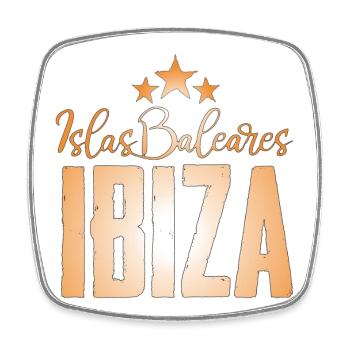Ibiza Insel Stars Design - Viereckiger Kühlschrankmagnet - Weiß - Vorne