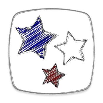 Colorful stars with dynamic tracings - Square fridge magnet - white - Front