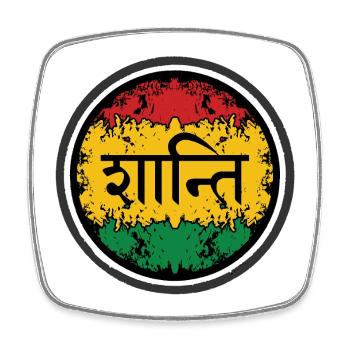 Paix sur symbole reggae - Magnet carré - blanc - Devant