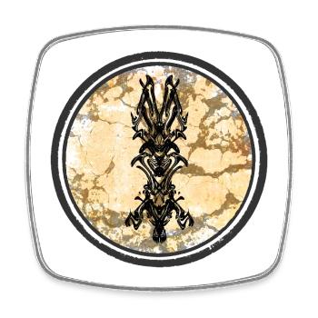 Dragon Horn Tribal Illustration - Square fridge magnet - white - Front