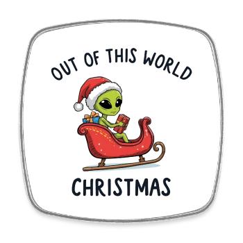 Alien Xmas – Out of This World Christmas - Viereckiger Kühlschrankmagnet - Weiß - Vorne