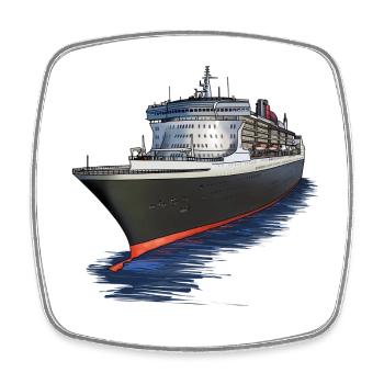 Navire de croisière majestueux - Magnet carré - blanc - Devant