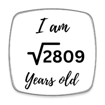 √2809 – 53 Jahre, genial verpackt - Viereckiger Kühlschrankmagnet - Weiß - Vorne