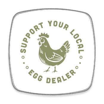 Soutenez votre marchand d’œufs local amateur de poulet amusant - Magnet carré - blanc - Devant