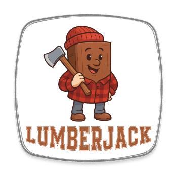 Lumberjack Cartoon Illustration - Viereckiger Kühlschrankmagnet - Weiß - Vorne