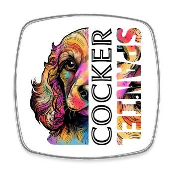 Colorful Cocker Spaniel - Square fridge magnet - white - Front