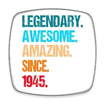 80th birthday born in 1945 - Square fridge magnet - white - Front
