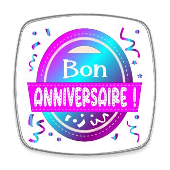 Happy Birthday Party - Confetti - Square fridge magnet - white - Front