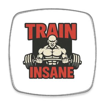 Train Insane Kraftsymbol Design - Viereckiger Kühlschrankmagnet - Weiß - Vorne