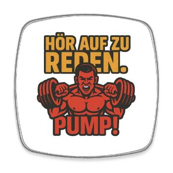 Motivierender Fitness-Print mit Kraftvollem Motiv - Viereckiger Kühlschrankmagnet - Weiß - Vorne