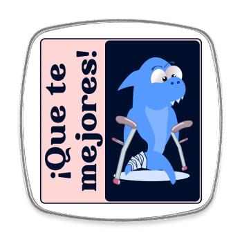 Make yourself better Sea Creatures - Square fridge magnet - white - Front