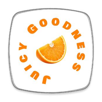 Citrus Vibe Retro T-shirt - Square fridge magnet - white - Front