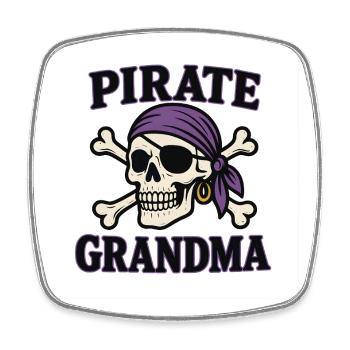 Pirate Grandma - Viereckiger Kühlschrankmagnet - Weiß - Vorne