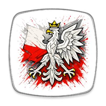 Pologne Polska aigle drapeau drapeau abstrait cadeau - Magnet carré - blanc - Devant