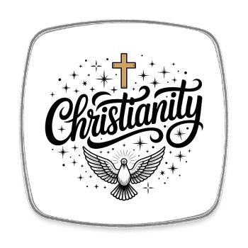 Christianisme - Logo chrétien - Magnet carré - blanc - Devant