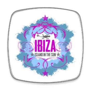 Ibiza Sonne und Meer Design - Viereckiger Kühlschrankmagnet - Weiß - Vorne
