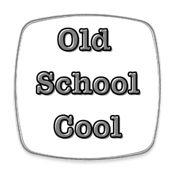 Vintage-Typografie-Design "Old School Cool" - Viereckiger Kühlschrankmagnet - Weiß - Vorne
