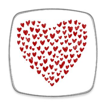 Collection Cœur : L’Amour en Rouge - Magnet carré - blanc - Devant
