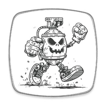 Skull Grenade - Square fridge magnet - white - Front