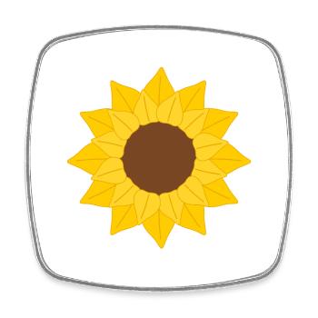 Illustration de motif de pétale de tournesol - Magnet carré - blanc - Devant