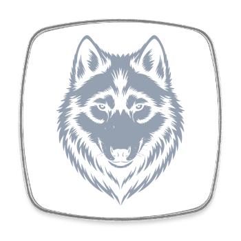 Majestic Wolf Emblem Design - Square fridge magnet - white - Front