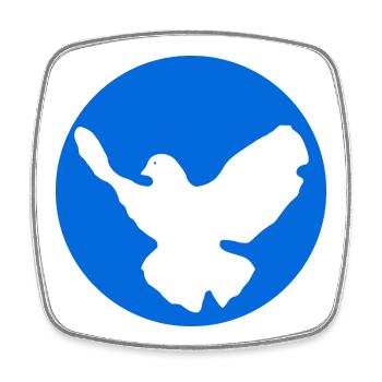 Dove of peace icon design - Square fridge magnet - white - Front