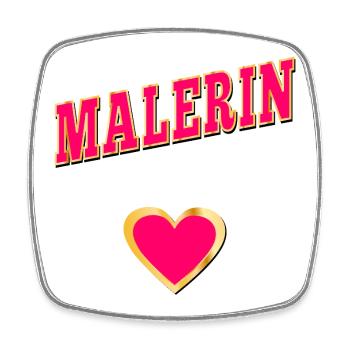 MALERIN GESELLIN MEISTERIN MALEREI HERZ - Viereckiger Kühlschrankmagnet - Weiß - Vorne