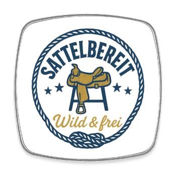 sattelbereit frei und wild pferd - Viereckiger Kühlschrankmagnet - Weiß - Vorne