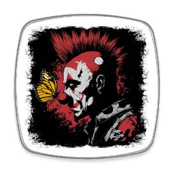 Gruseliger Clown und Schmetterling - Viereckiger Kühlschrankmagnet - Weiß - Vorne