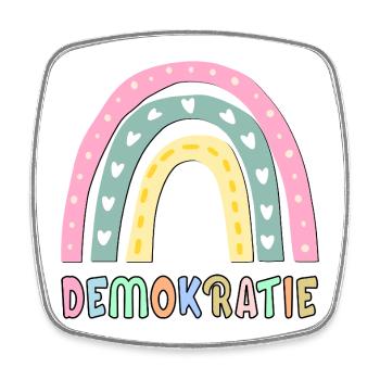 CHILDREN'S RAINBOW DEMOCRACY - Square fridge magnet - white - Front