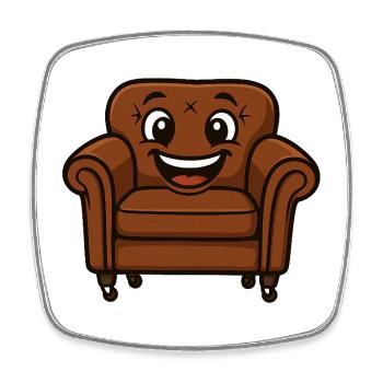 Couchi laughs - Square fridge magnet - white - Front