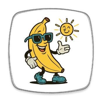 BANANA Walker - Viereckiger Kühlschrankmagnet - Weiß - Vorne