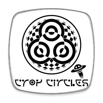 Crop Circle Trinity psychédélique - Magnet carré - blanc - Devant